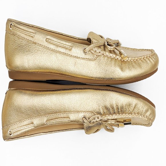 New Michael Kors Metallic Leather Moccasins 8, 8.5 - Picture 3 of 7
